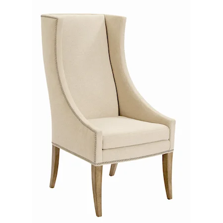 Upholstered Host Chair with Nailhead Trim